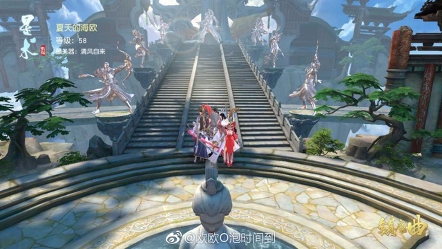 玩镇魔曲认识的第一批朋友，两个大佬三个小白哈哈。日常刷副本日常阵营互殴，遇见你们很开心。　作者：@欧欧O泡时间到
